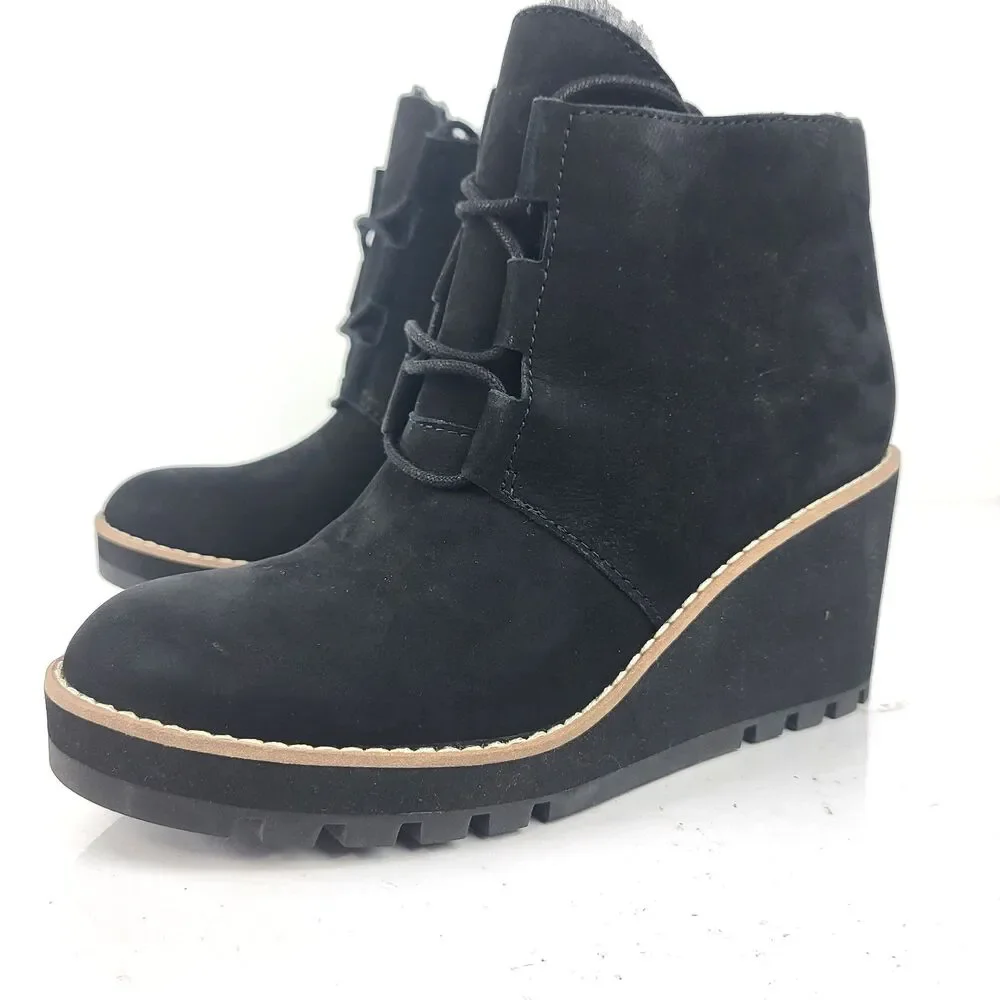 Eileen Fisher Capa Boots Booties Wedge Black Size 7